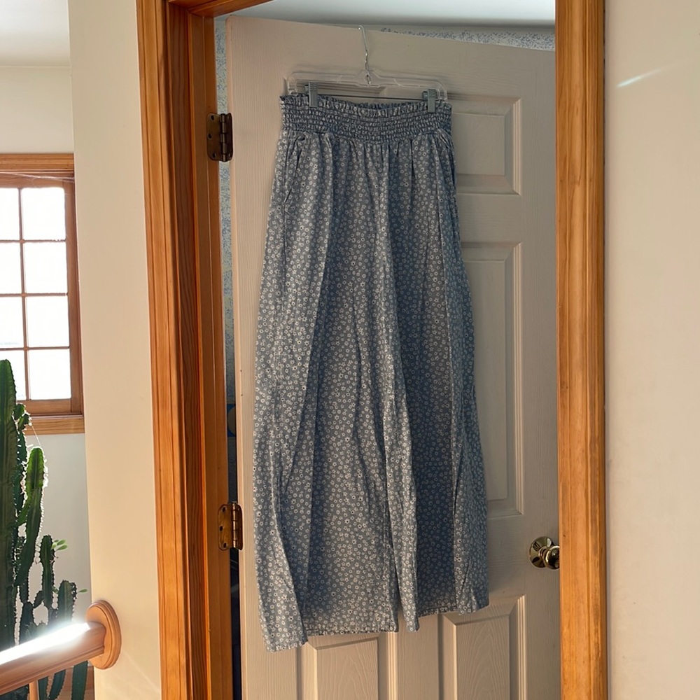 NWT XL blue linen wide leg pant from AEO.